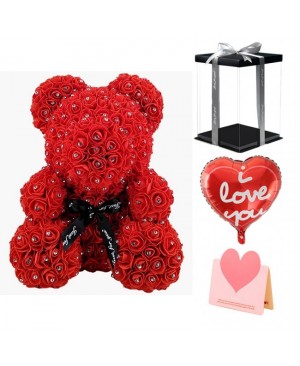 Diamond Red Rose Teddy Bear Flower Bear Best Gift for Mother's Day, Valentine's Day, Anniversary, Weddings and Birthday