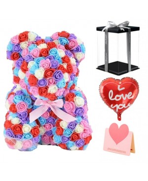 Newstyle Rose Teddy Bear Flower Bear Multicolor #1 Best Gift for Mother's Day, Valentine's Day, Anniversary, Weddings and Birthday