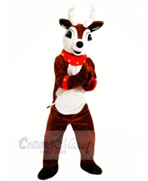 Cute Brown Reindeer Mascot Costumes Cartoon