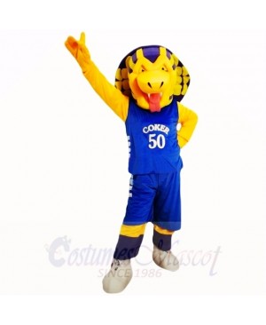 Sports Cobra Snake with Blue Shirt Mascot Costumes Cartoon