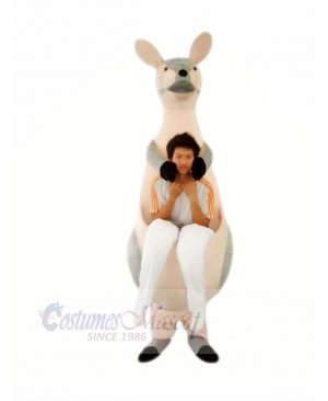 Grey Kangaroo Mother Mascot Costumes Adult