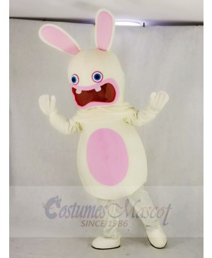 Rayman Raving Rabbit with Blue Eyes Mascot Costume Cartoon