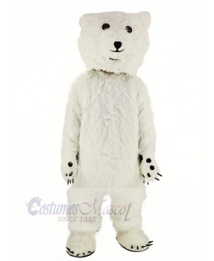 White Fluffy Polar Bear Mascot Costume	