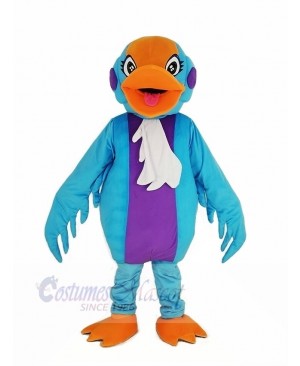 Red Head Blue Swan Bird Mascot Costume Animal	