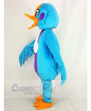 Red Head Blue Swan Bird Mascot Costume Animal	