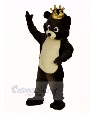 Dark Brown King Bear Mascot Costume Animal