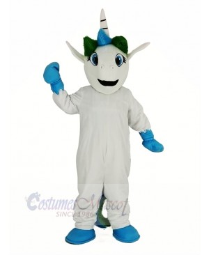 Blue Unicorn Mascot Costume Cartoon	