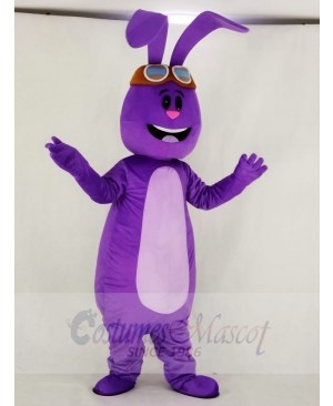 Purple Bunny Rabbit with Long Ears Mascot Costume School 	