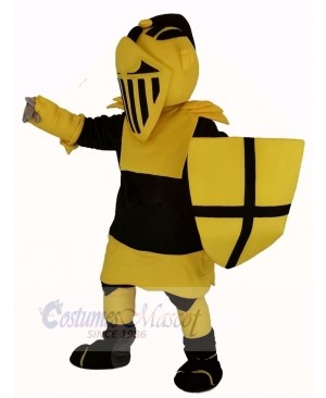 Black and Yellow Knight Mascot Costume People