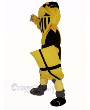 Black and Yellow Knight Mascot Costume People