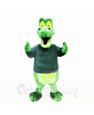 Green Alligator with Black Shirt Mascot Costumes School