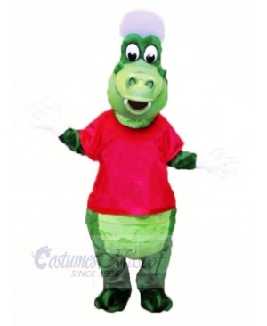 Sport Alligator with Red T-shirt Mascot Costumes Cartoon