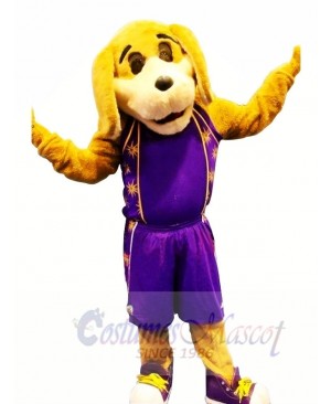 Sport Dog with Purple Suit Mascot Costumes Animal