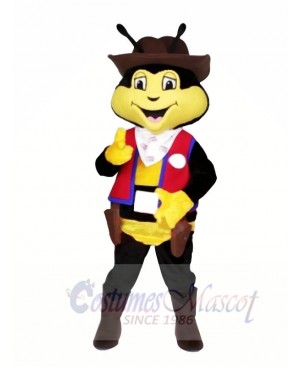 Cowboy Bee with Red Vest Mascot Costumes Animal	