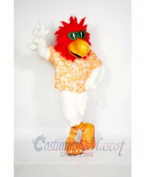Cool Rooster with Red Hair Mascot Costumes Animal