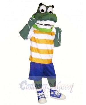 Green Gator with Big Eyes Mascot Costumes Animal	