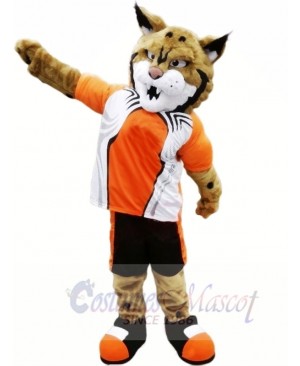 Bobcat with Orange Suit Mascot Costumes Animal
