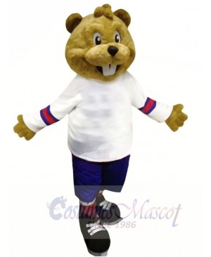 Brown Beaver with Suit Mascot Costumes Animal