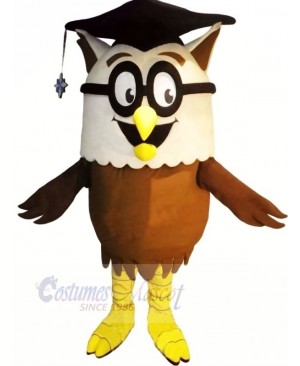 Erudite Owl with Glasses Mascot Costumes Animal	