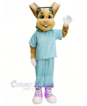 Doctor Bunny with Blue Suit Mascot Costumes Animal