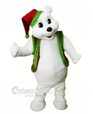 Christmas Bear with Red Hat Mascot Costumes Animal