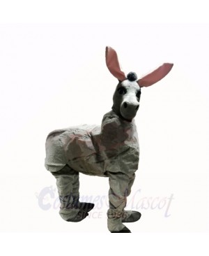 Cute Grey Two Person Donkey Mascot Costumes Cartoon