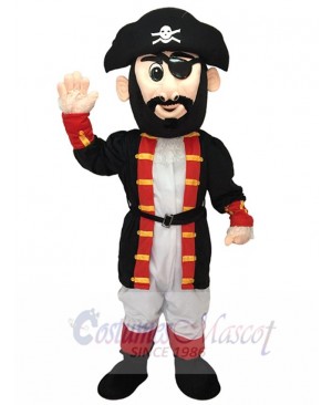 Hot Sale Adorable Realistic Black and Red Captain Blythe Pirate Mascot Costume