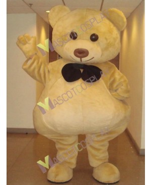 Ted Bear with Blak Bow Mascot Costume