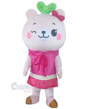 Joyful White Bear Mascot Costume For Adults Mascot Heads