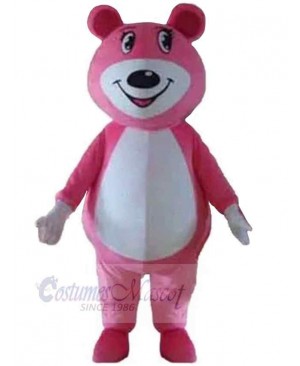 Joyful Pink Bear Mascot Costume For Adults Mascot Heads