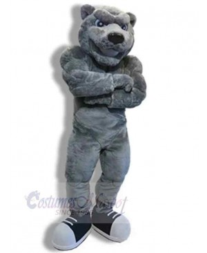 Muscle Gray Bear Mascot Costume For Adults Mascot Heads