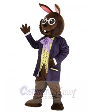 Mr.Bunny Rabbit in Purple Tuxedo Mascot Costume Animal