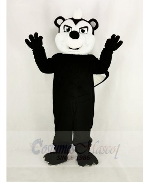 Realistic Black Stinky Skunk Mascot Costume Cartoon	