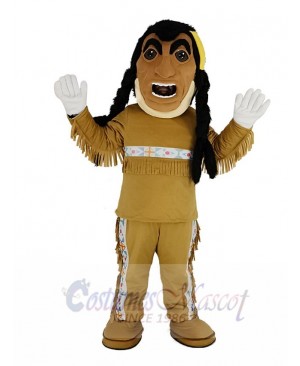 Funny Yellow Feathers Indian Mascot Costume