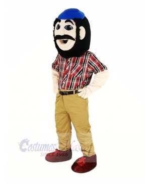 Lumberjack with Blue Hat Mascot Costume