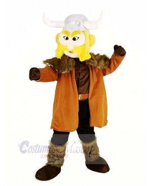 Thor the Giant Viking Mascot Costume with Silver Hemlet