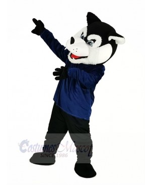 Black Bearcat Binturong with Blue Coat Mascot Costume Animal