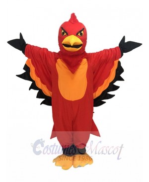 Cute Red and Orange Thunderbird Mascot Costume