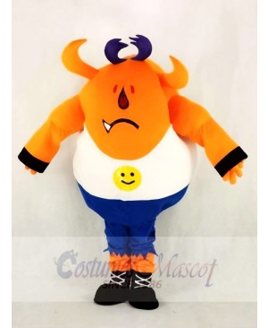 Orange Monster with Long Ears Mascot Costume School