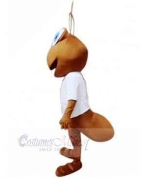 Happy Ant with White T-shirt Mascot Costumes Cartoon