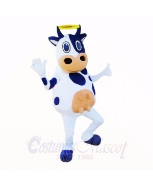 White and Black Friendly Lightweight Cow Mascot Costumes Cartoon