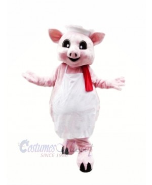 Pink Pig Chef Mascot Costumes Cartoon