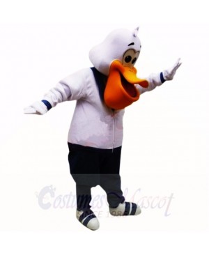 Sport Pelican with White Clothes Mascot Costumes Cartoon