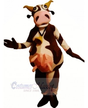 Funny Brown and White Cow Mascot Costumes Adult