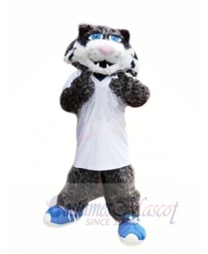 Grey Wildcat with Blue Shoes Mascot Costumes Animal