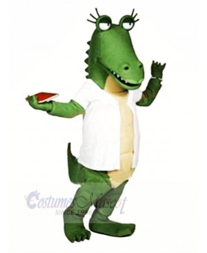 Funny Gator with White T-shirt Mascot Costumes Cartoon