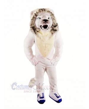 Fierce White Lion Mascot Costumes Adult	