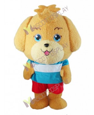 Yellow Lovely Little Puppy Dog Mascot Costume