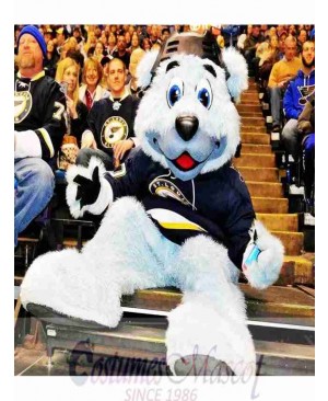 Louie Blue Furred Polar Bear Of The St Louis Blues Mascot Costume