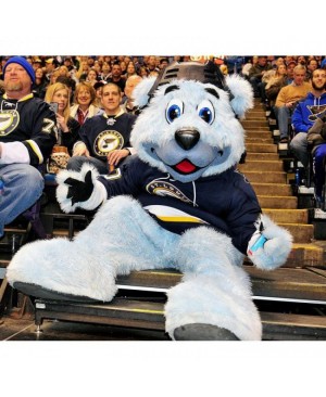 Louie Blue Furred Polar Bear Of The St Louis Blues Mascot Costume